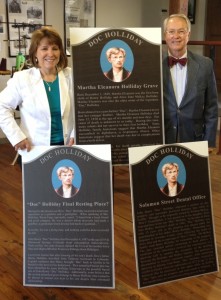 With donor Lew Walton and the Doc Walk plaques